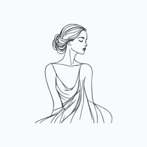 Linear Elegant Lady Machine Embroidery Design, Female Woman Embroidery File