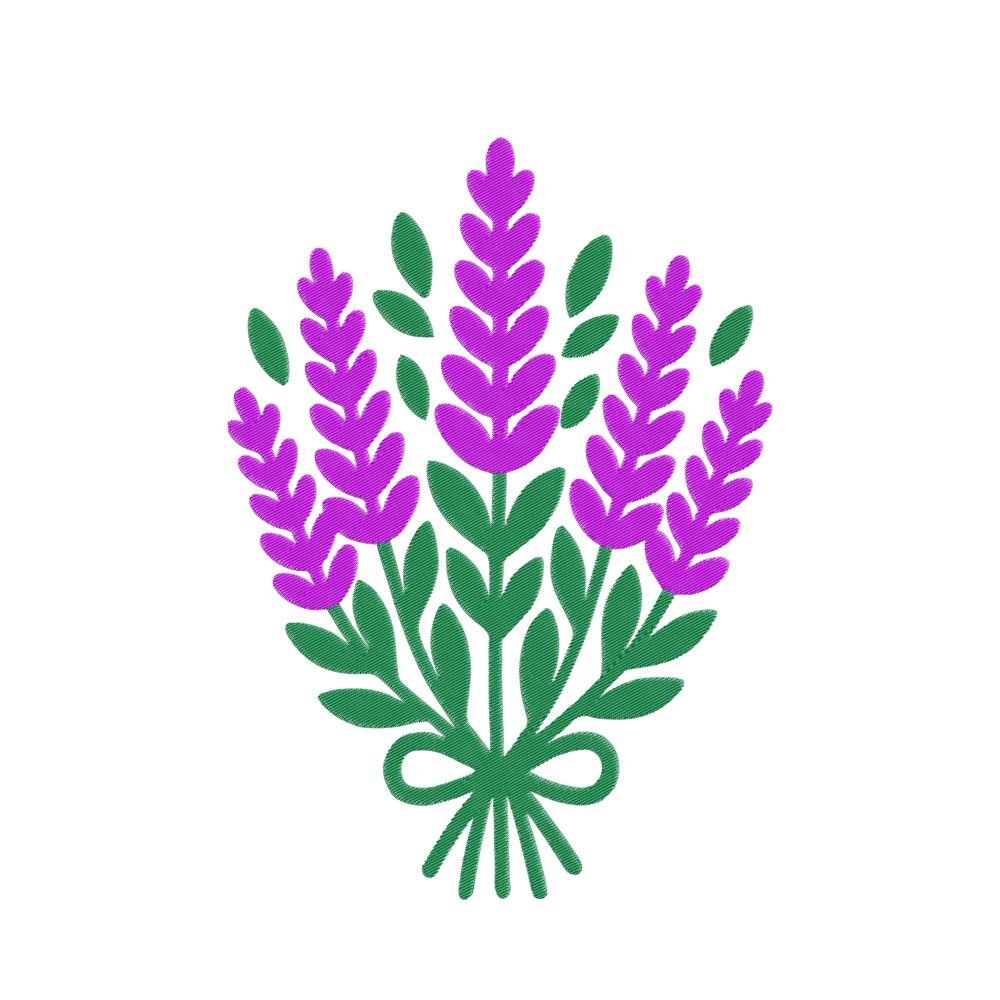 Lavender Machine Embroidery Design, Flower Embroidery File