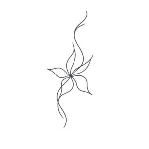 Lily Flower Outline Machine Embroidery Design, Floral Embroidery File