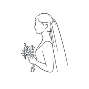 Linear Bride Machine Embroidery Design, Wedding Marriage Line Art Embroidery File