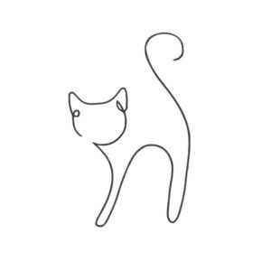 Linear Cat Machine Embroidery Design, Kitten Outline Embroidery File