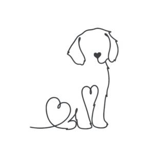 Linear Dog Machine Embroidery Design, Puppy Outline Embroidery File