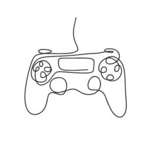 Linear Game Controller Machine Embroidery Design, Hobby and Activity for Men Embroidery File