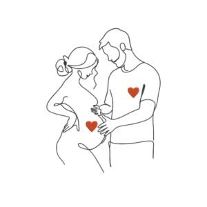 Linear Pregnant Couple Machine Embroidery Design, Home And Family Embroidery File