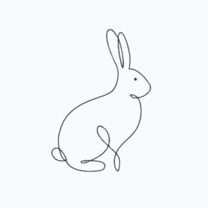 Linear Rabbit Machine Embroidery Design, Bunny Outline Embroidery File
