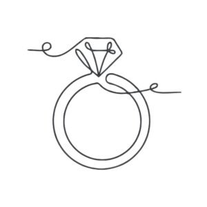 Linear Ring Machine Embroidery Design, Wedding Marriage Outline Embroidery File