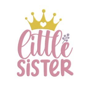 Little Sister Machine Embroidery Design, Kids Embroidery File