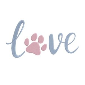 Love Paw Machine Embroidery Design, Words And Quotes Embroidery File