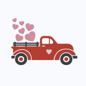Love Pickup Machine Embroidery Design, Romantic Car Embroidery File