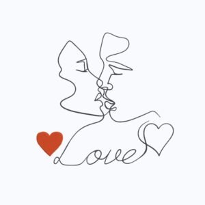 Love Couple Line Machine Embroidery Design, Romantic Outline Embroidery File