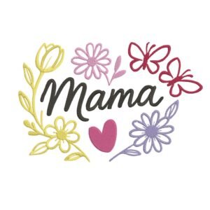 Colorful Mama Title Machine Embroidery Design, Gift For Loved One Embroidery File