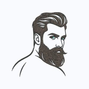 Man With A Beard Machine Embroidery Design, Gift For Loved One Embroidery File