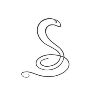 Minimalist Snake Outline Machine Embroidery Design, Serpent Line Art Embroidery File