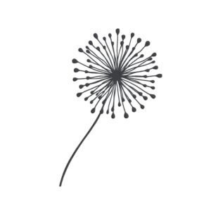 Minimalistic Dandelion Machine Embroidery Design, Flower Embroidery File