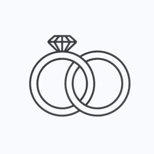 Minimalistic Wedding Rings Machine Embroidery Design, Marriage Embroidery File