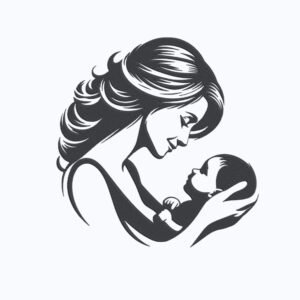 Happy Mom And Baby Machine Embroidery Design, Motherhood Embroidery File