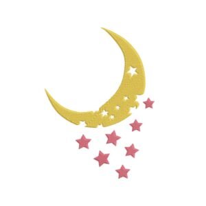 Moon And Stars Machine Embroidery Design, Boho Spiritual Embroidery File