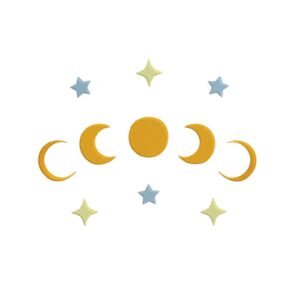 Moon Phases And Stars Machine Embroidery Design, Boho Spiritual Embroidery File