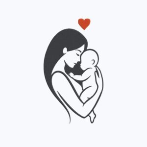 Mother And Baby Love Machine Embroidery Design, Motherhood Embroidery File