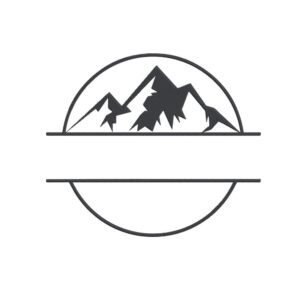 Mountains Split Name Frame Machine Embroidery Design, Nature Embroidery File