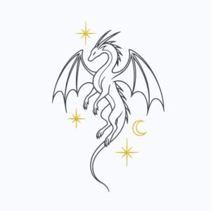 Mystic Dragon Machine Embroidery Design, Boho Spiritual Embroidery File