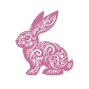 Ornamental Bunny Machine Embroidery Design, Wild Animal Embroidery File