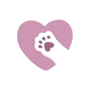 Paw In A Heart Machine Embroidery Design, Animal Embroidery File