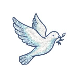 Peace Dove Machine Embroidery Design, Pigeon Bird Embroidery File