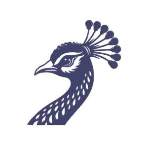 Peacock Head Machine Embroidery Design, Bird Embroidery File