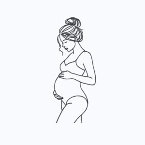 Pregnant Woman Line Machine Embroidery Design, Motherhood Outline Embroidery File