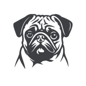 Pug Dog Machine Embroidery Design, Puppy Breed Embroidery File