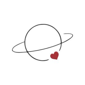 Saturn Planet With Heart Machine Embroidery Design, Boho Spiritual Embroidery File