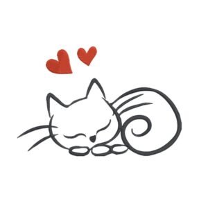 Sleeping Kitten Machine Embroidery Design, Cat Embroidery File