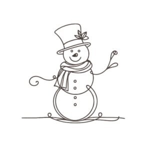 Snowman Outline Machine Embroidery Design, Christmas Winter Season Embroidery File