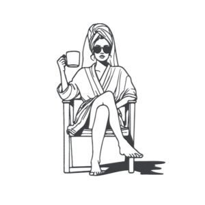 Spa Woman Machine Embroidery Design, Female Lady Embroidery File