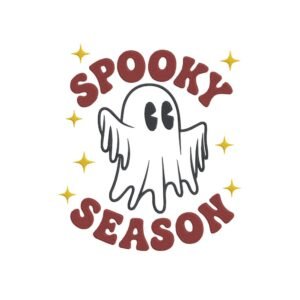 Spooky Season Ghost Machine Embroidery Design, Halloween Embroidery File