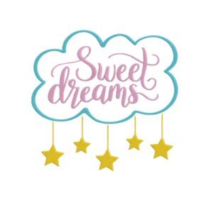 Sweet Dreams Machine Embroidery Design, Kids Embroidery File