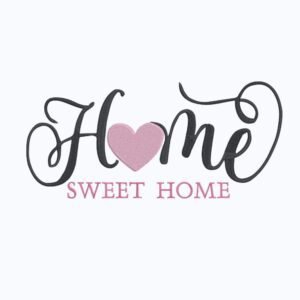 Sweet Home With Heart Machine Embroidery Design, Home And Family Embroidery File