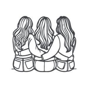 Three Friends Machine Embroidery Design, Gift For Loved One Embroidery File