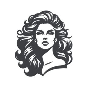 Volume Hair Woman Machine Embroidery Design, Female Lady Embroidery File