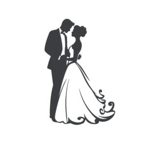 Dancing Wedding Couple Machine Embroidery Design, Marriage Embroidery File