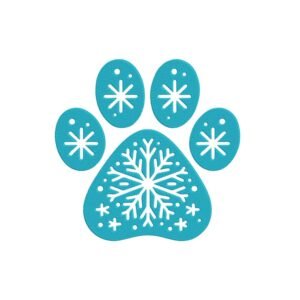 Winter Paw Machine Embroidery Design, Christmas Holiday Season Embroidery File
