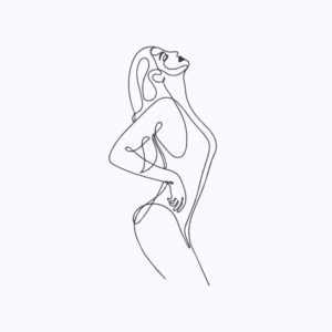 Woman Body Machine Embroidery Design, Female Figure Outline Embroidery File