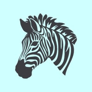 Zebra One Color Machine Embroidery Design, Wild Animal Embroidery File