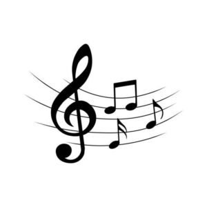 Treble Clef And Notes Machine Embroidery Design, Music Hobby And Activity Title for All Embroidery File