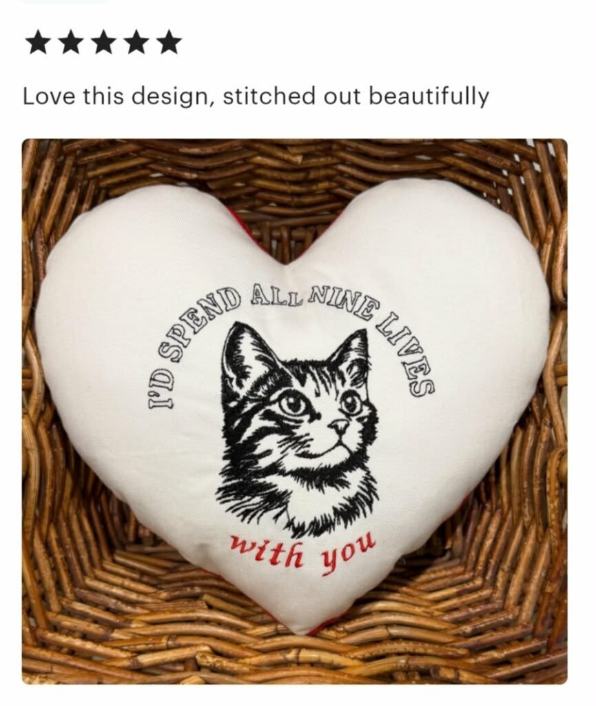 Cat machine embroidery design