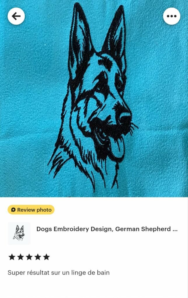 Dog machine embroidery design