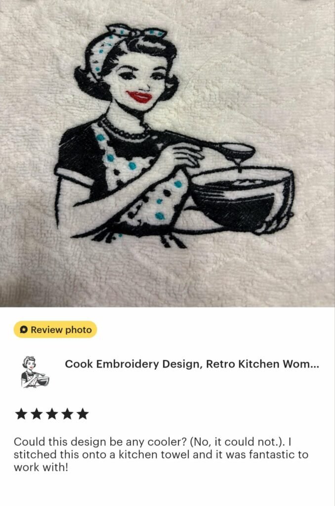 Kitchen machine embroidery design
