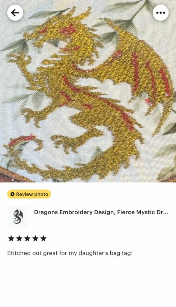 Dragon machine embroidery design
