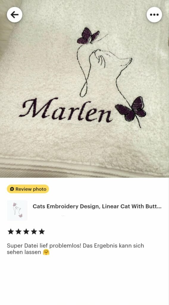 Cat machine embroidery design